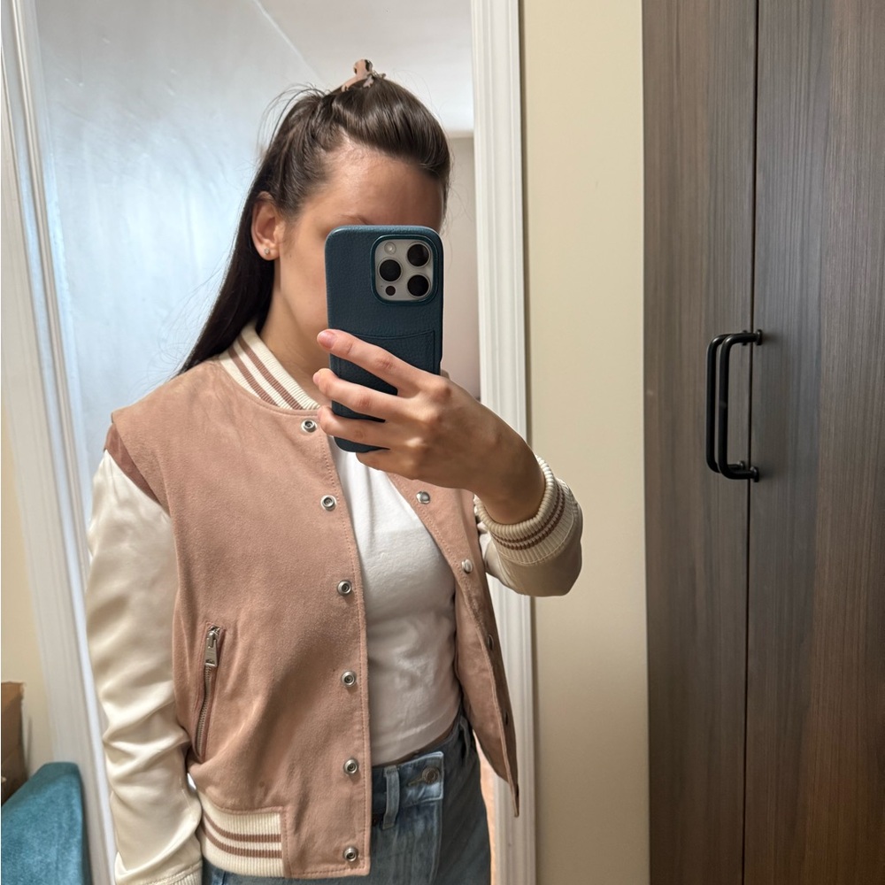 All Saints Keiko suede bomber